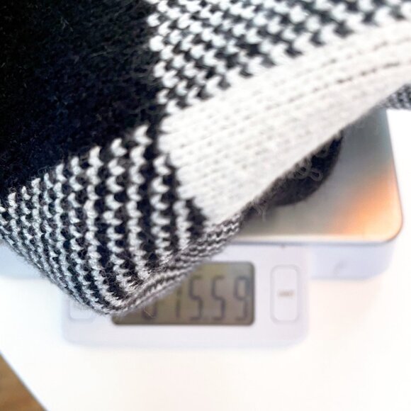 NWT Anthropologie Black & White Buffalo Check Collared Knit Pullover, Size S - Picture 5 of 6